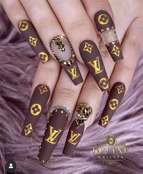 louis vuitton nails brown|louis vuitton press on nails.